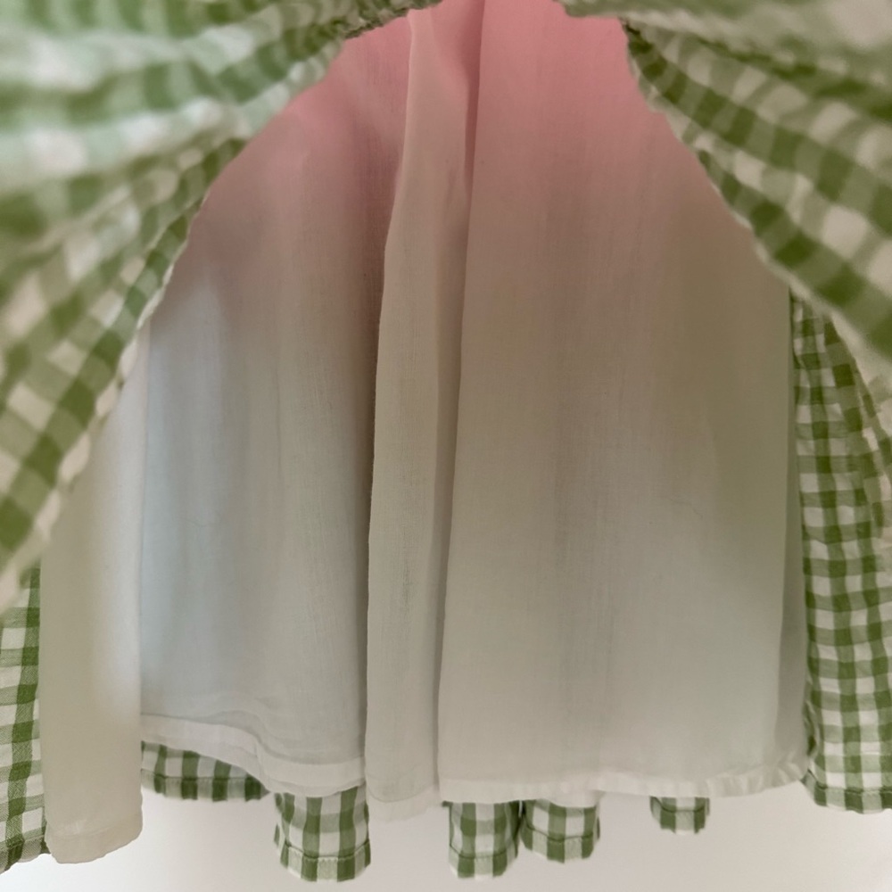 Mini Boden Girls Gingham Colorblock Dress - Picture 4 of 8